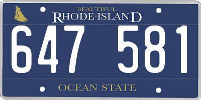 RI license plate 647581