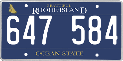RI license plate 647584