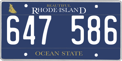 RI license plate 647586