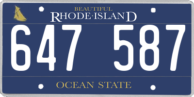 RI license plate 647587