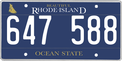 RI license plate 647588