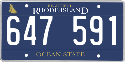 RI license plate 647591