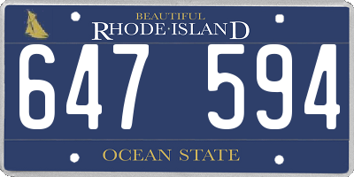 RI license plate 647594
