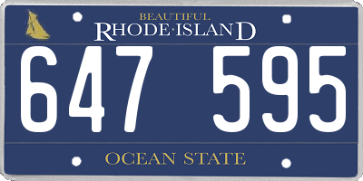 RI license plate 647595