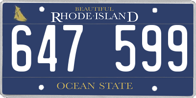 RI license plate 647599