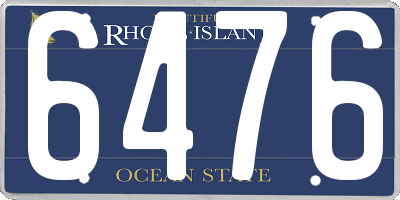 RI license plate 6476