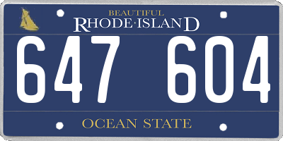RI license plate 647604