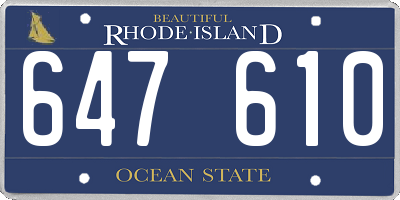 RI license plate 647610
