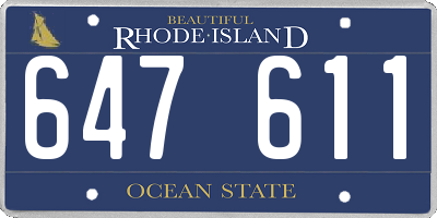RI license plate 647611