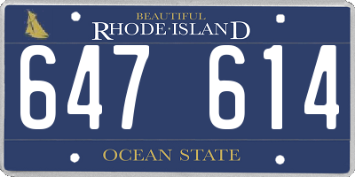 RI license plate 647614