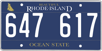 RI license plate 647617