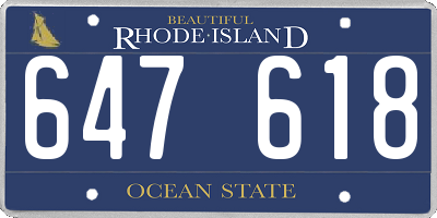 RI license plate 647618