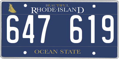 RI license plate 647619