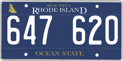 RI license plate 647620