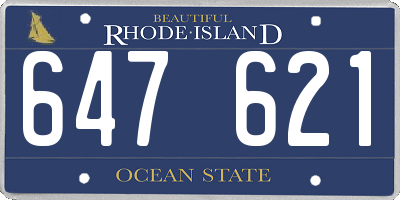 RI license plate 647621
