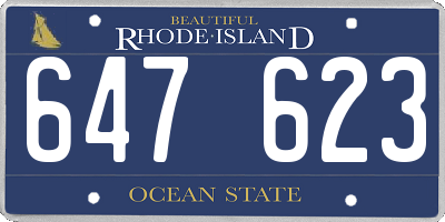 RI license plate 647623