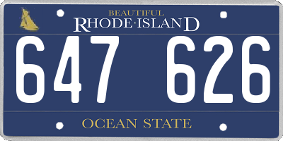 RI license plate 647626