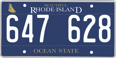 RI license plate 647628