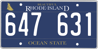 RI license plate 647631