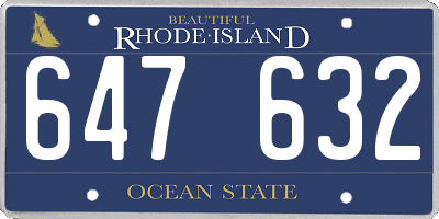 RI license plate 647632