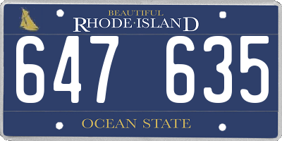 RI license plate 647635