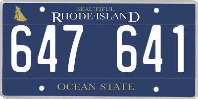 RI license plate 647641