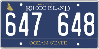 RI license plate 647648