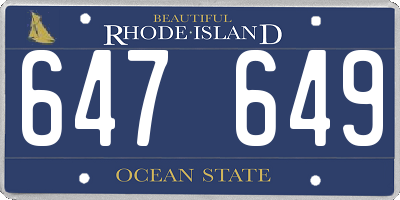 RI license plate 647649