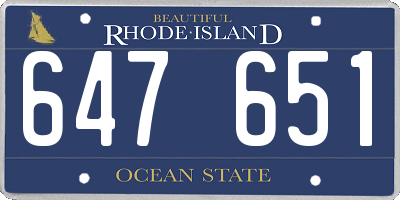 RI license plate 647651