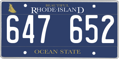 RI license plate 647652