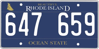 RI license plate 647659