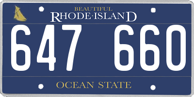 RI license plate 647660