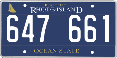 RI license plate 647661