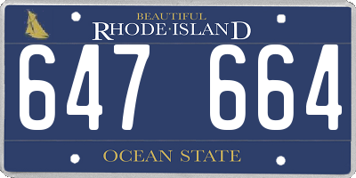 RI license plate 647664