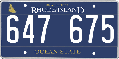 RI license plate 647675