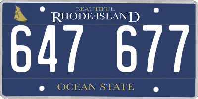 RI license plate 647677