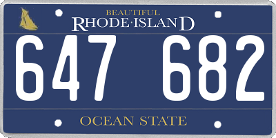 RI license plate 647682