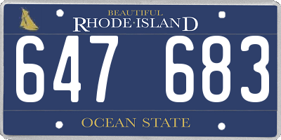 RI license plate 647683