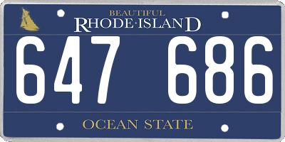 RI license plate 647686