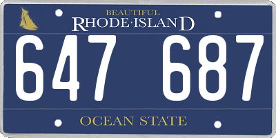 RI license plate 647687