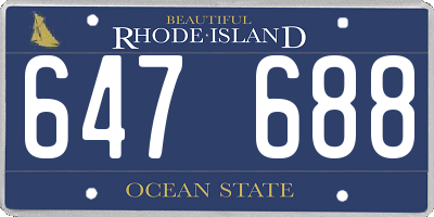 RI license plate 647688