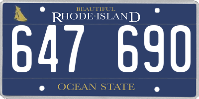 RI license plate 647690