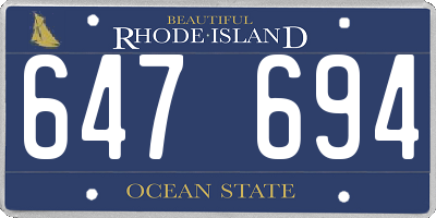 RI license plate 647694