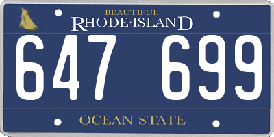 RI license plate 647699