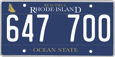 RI license plate 647700