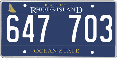 RI license plate 647703