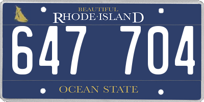 RI license plate 647704