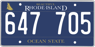 RI license plate 647705
