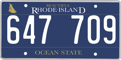 RI license plate 647709