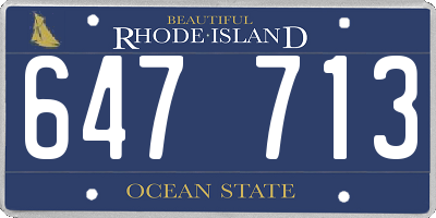 RI license plate 647713